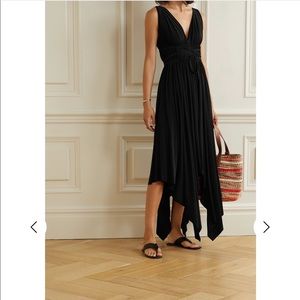 Norma Kamali asymmetric pleated jersey dress